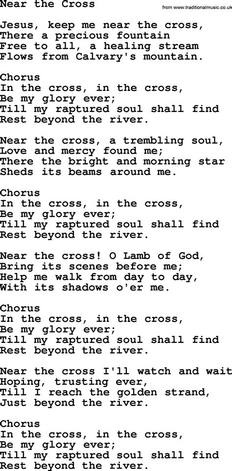 Near the Cross > Lyrics .